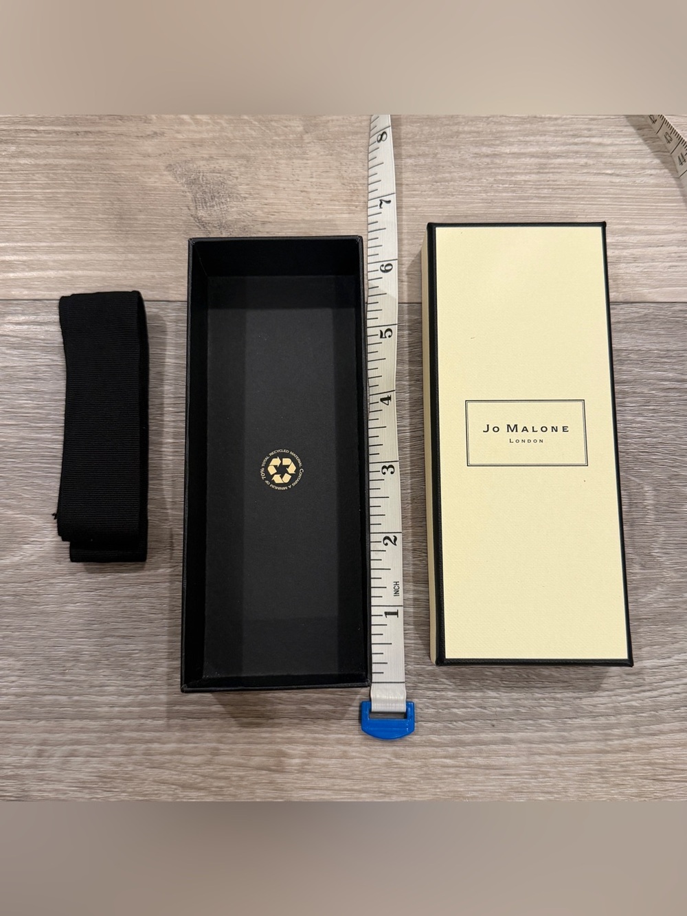 Empty Jo Malone Black and Cream Accessory Perfume Box with ribbon